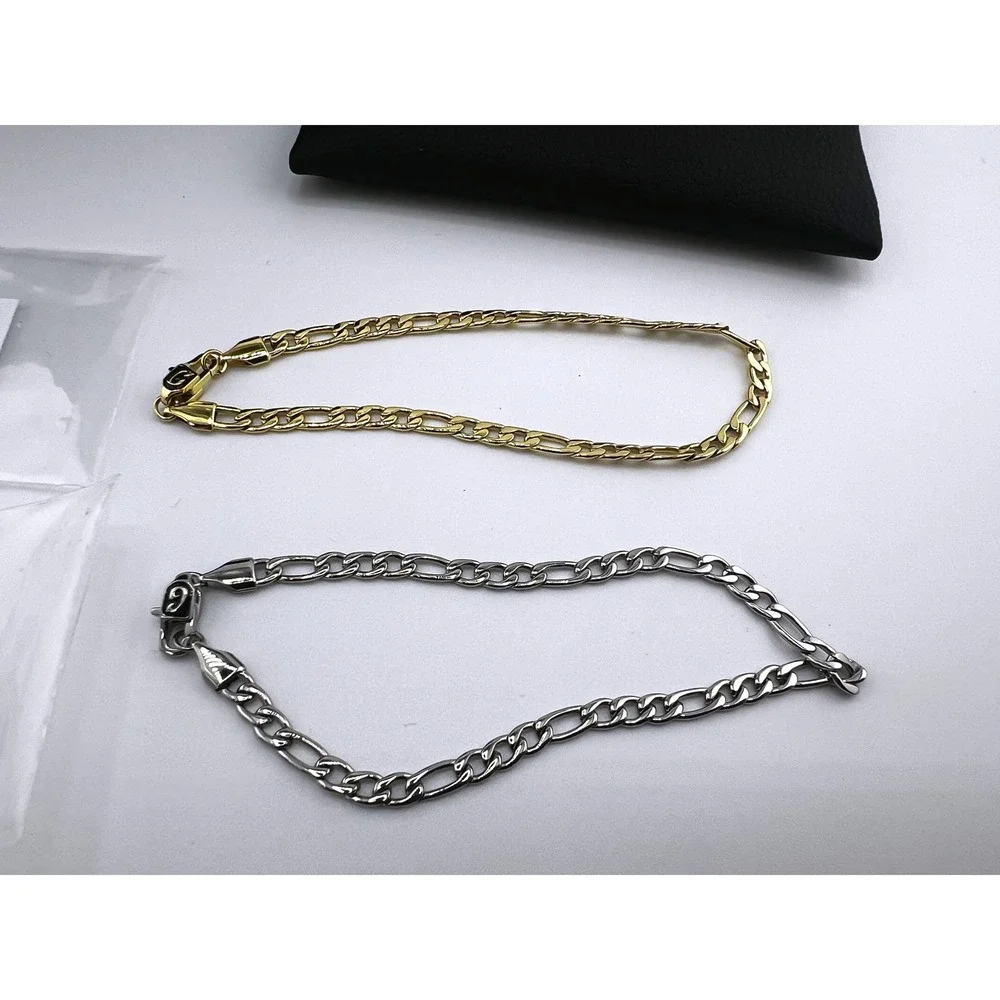 GLD 4mm Figaro Chain Bracelet 9
